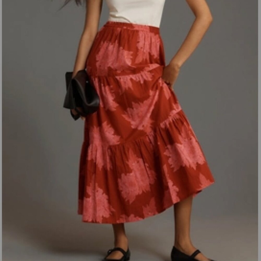 NWOT Mille Paola Ruffle Maxi Skirt